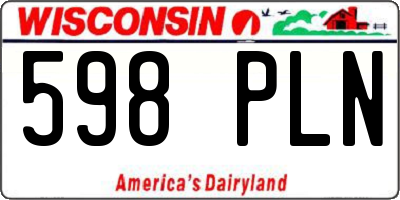 WI license plate 598PLN