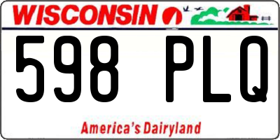 WI license plate 598PLQ