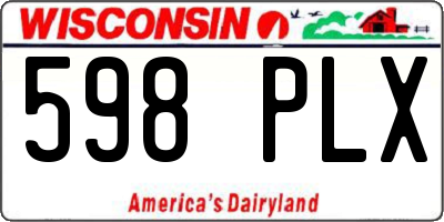 WI license plate 598PLX