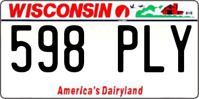 WI license plate 598PLY
