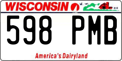 WI license plate 598PMB