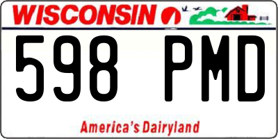 WI license plate 598PMD