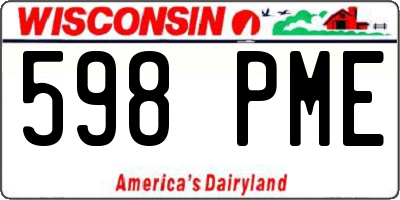 WI license plate 598PME