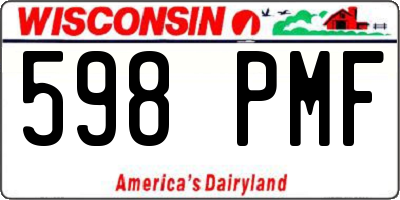 WI license plate 598PMF