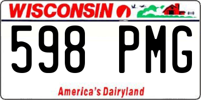 WI license plate 598PMG