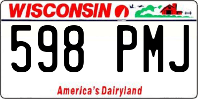 WI license plate 598PMJ