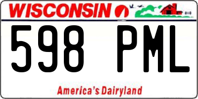 WI license plate 598PML