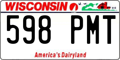WI license plate 598PMT