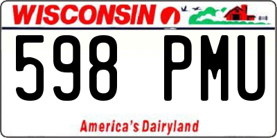 WI license plate 598PMU