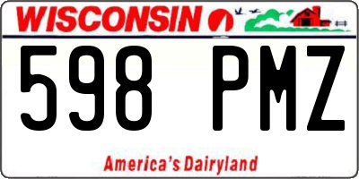 WI license plate 598PMZ