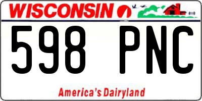 WI license plate 598PNC