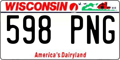WI license plate 598PNG