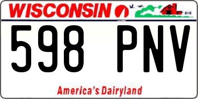 WI license plate 598PNV