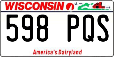 WI license plate 598PQS