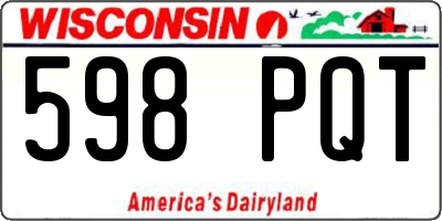 WI license plate 598PQT