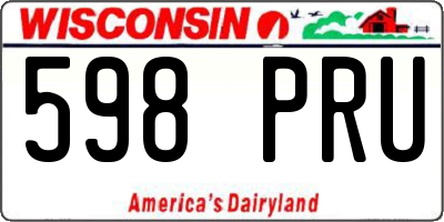 WI license plate 598PRU