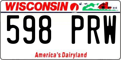 WI license plate 598PRW