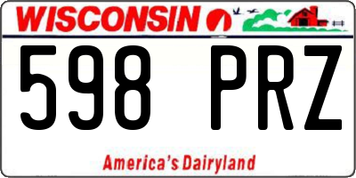 WI license plate 598PRZ