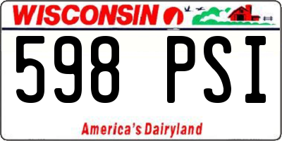 WI license plate 598PSI