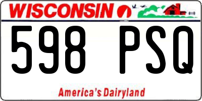 WI license plate 598PSQ