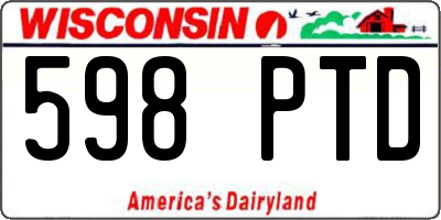 WI license plate 598PTD