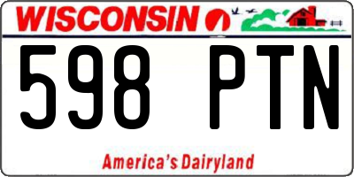WI license plate 598PTN