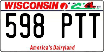 WI license plate 598PTT