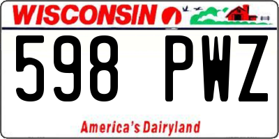 WI license plate 598PWZ