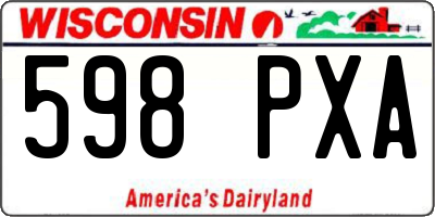 WI license plate 598PXA