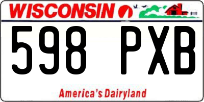 WI license plate 598PXB