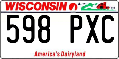 WI license plate 598PXC