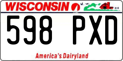 WI license plate 598PXD