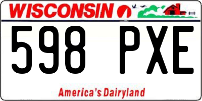 WI license plate 598PXE