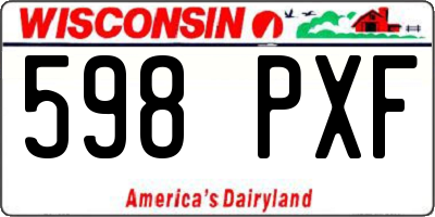 WI license plate 598PXF