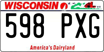 WI license plate 598PXG