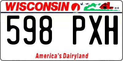 WI license plate 598PXH
