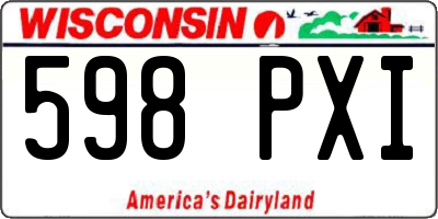 WI license plate 598PXI