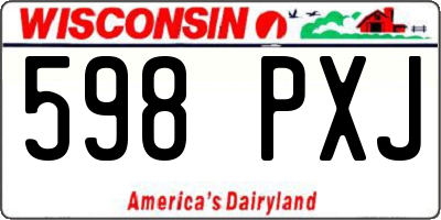 WI license plate 598PXJ