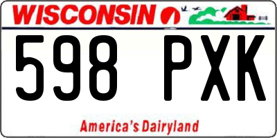 WI license plate 598PXK