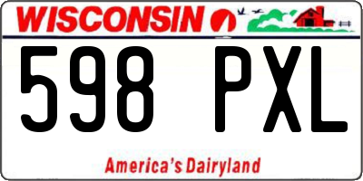 WI license plate 598PXL