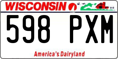 WI license plate 598PXM
