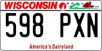 WI license plate 598PXN