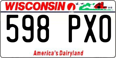 WI license plate 598PXO