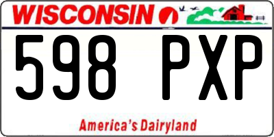 WI license plate 598PXP