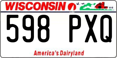 WI license plate 598PXQ
