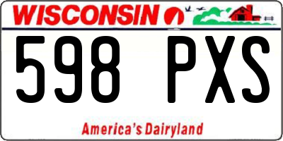 WI license plate 598PXS