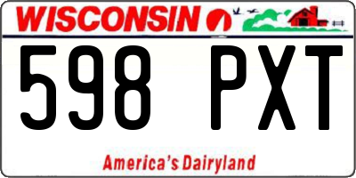 WI license plate 598PXT