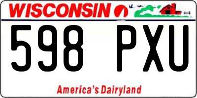 WI license plate 598PXU