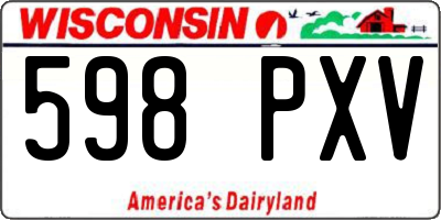 WI license plate 598PXV