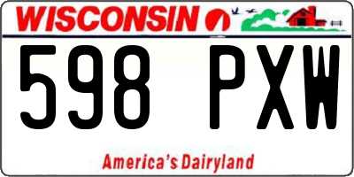 WI license plate 598PXW
